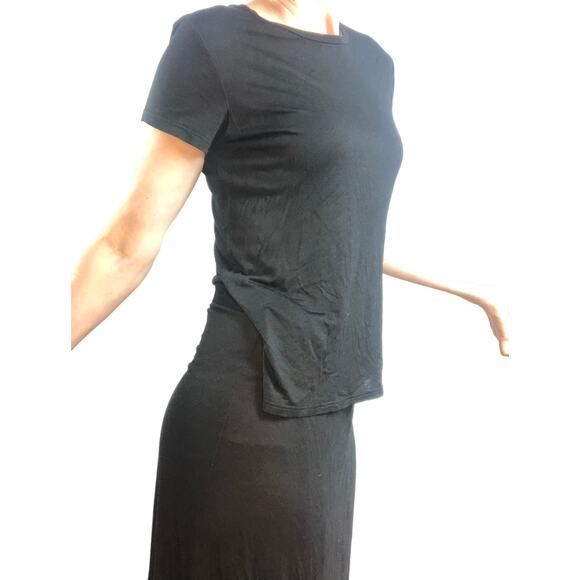 A.L.C. short sleeve black maxi dress small shirt dress - Picture 4 of 11